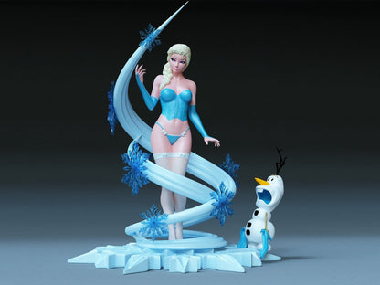 Elsa NSFW 3D Printed Miniature FunArt by EXCLUSIVE 3D PRINTS Scale Models Unpainted