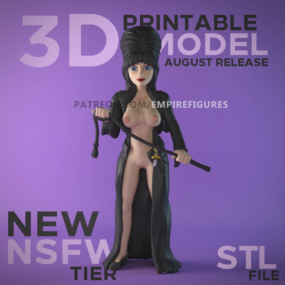 Elvira Mistress of the Dark | NSFW 3D Printed | Fanart | Unpainted | Figurine