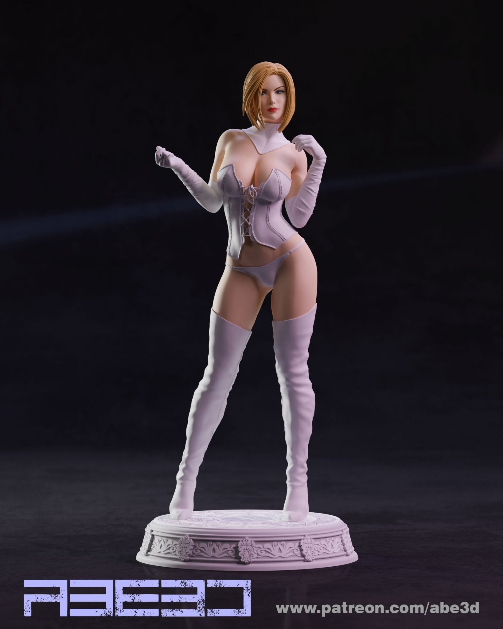 Emma Frost 3D Printed Miniature FunArt by Abe3d
