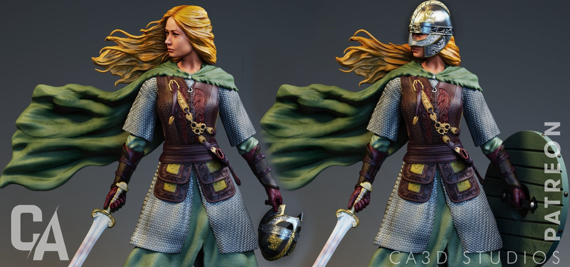 Éowyn 3D Printed Miniature FunArt Statues & Figurines & Collectible Unpainted by ca_3d_art