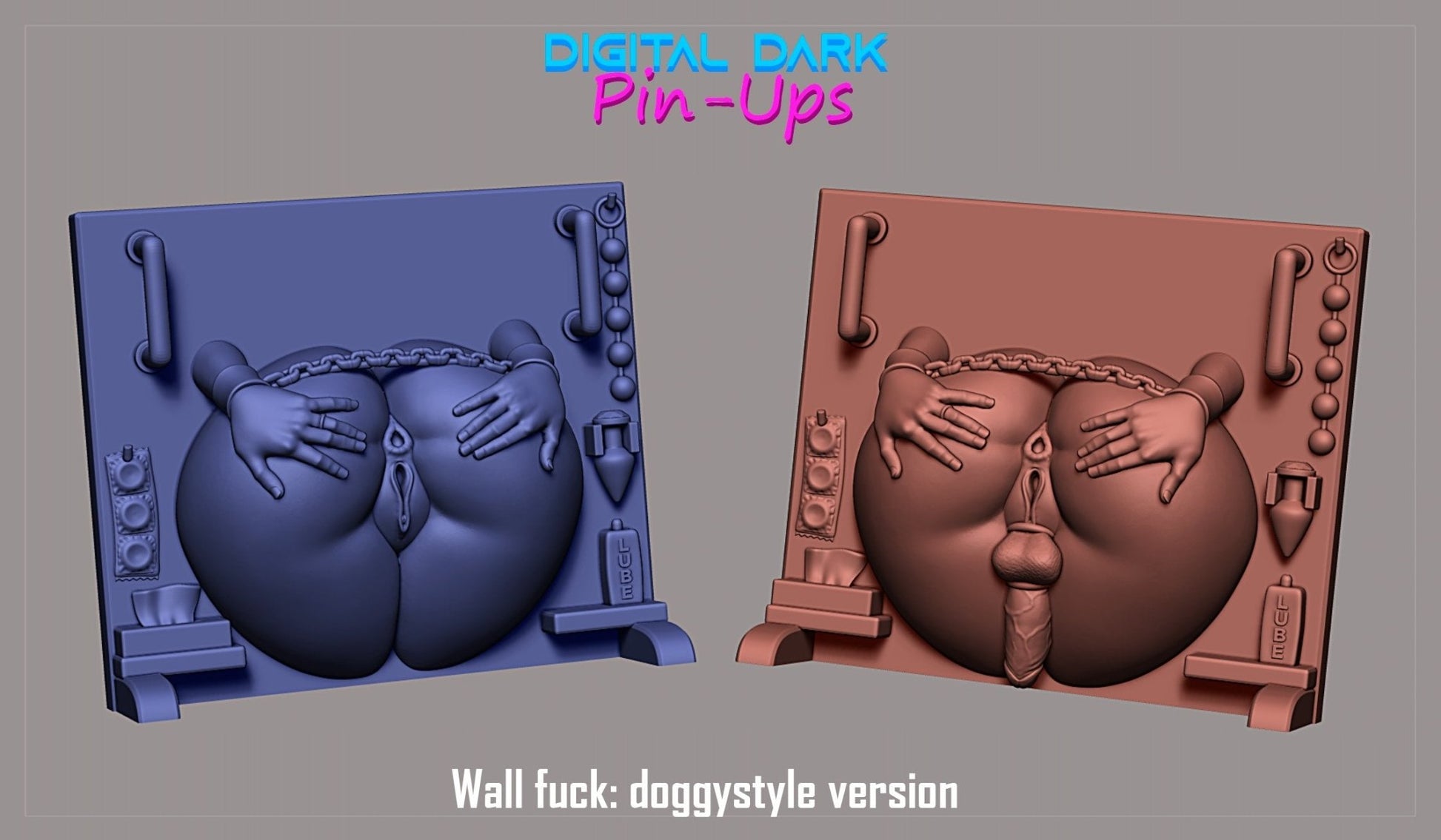 Erotic Display Doggystyle ADULT 3D Printed Miniature FunArt by Digital Dark Pin-Ups Statues & Figurines