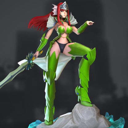 Resin Model Kit Erza Scarlet 3d Printed Figurine Collectable Fanart DIY by Azerama