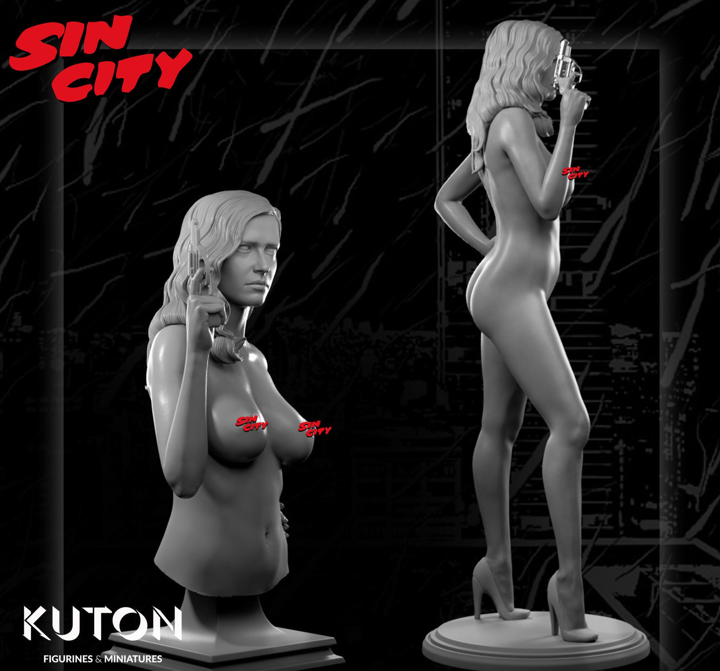 Eva Green NSFW BUST 3d printed Resin Figure Model Kit miniatures scale models Fun Art by KUTON