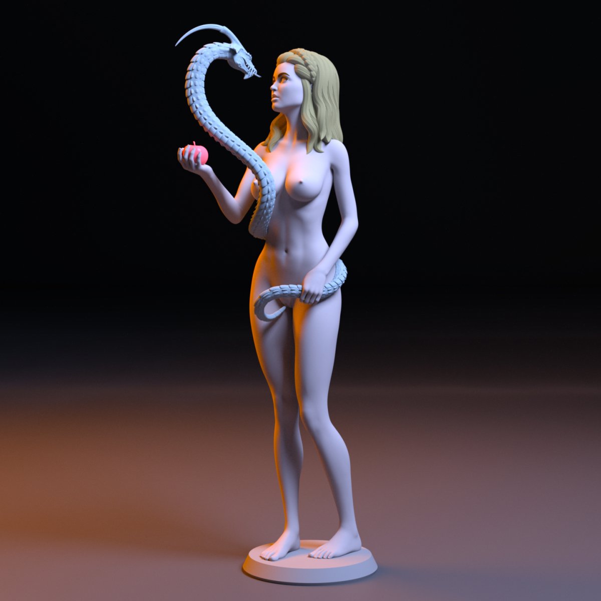 Eve and Snake Naked NSFW 3D Printed Figure Garage Kit Unpainted Resin Miniature