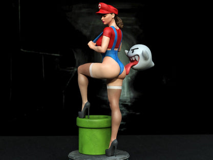 Female Super Mario 3D Printed Miniature FunArt by EXCLUSIVE 3D PRINTS Scale Models Unpainted