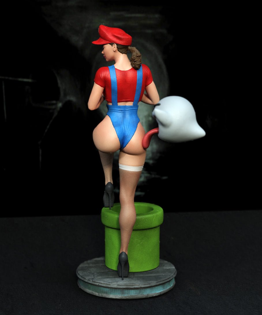 Female Super Mario 3D Printed Miniature FunArt by EXCLUSIVE 3D PRINTS Scale Models Unpainted