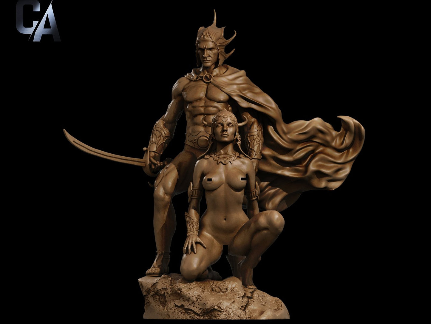 Fighting Couple of Mars 3D Printed NSFW Figurine FunArt by ca_3d_art
