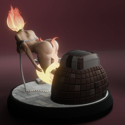 Fire Spirit NSFW 3d Printed miniature FanArt by QB Works Scaled Collectables Statues & Figurines