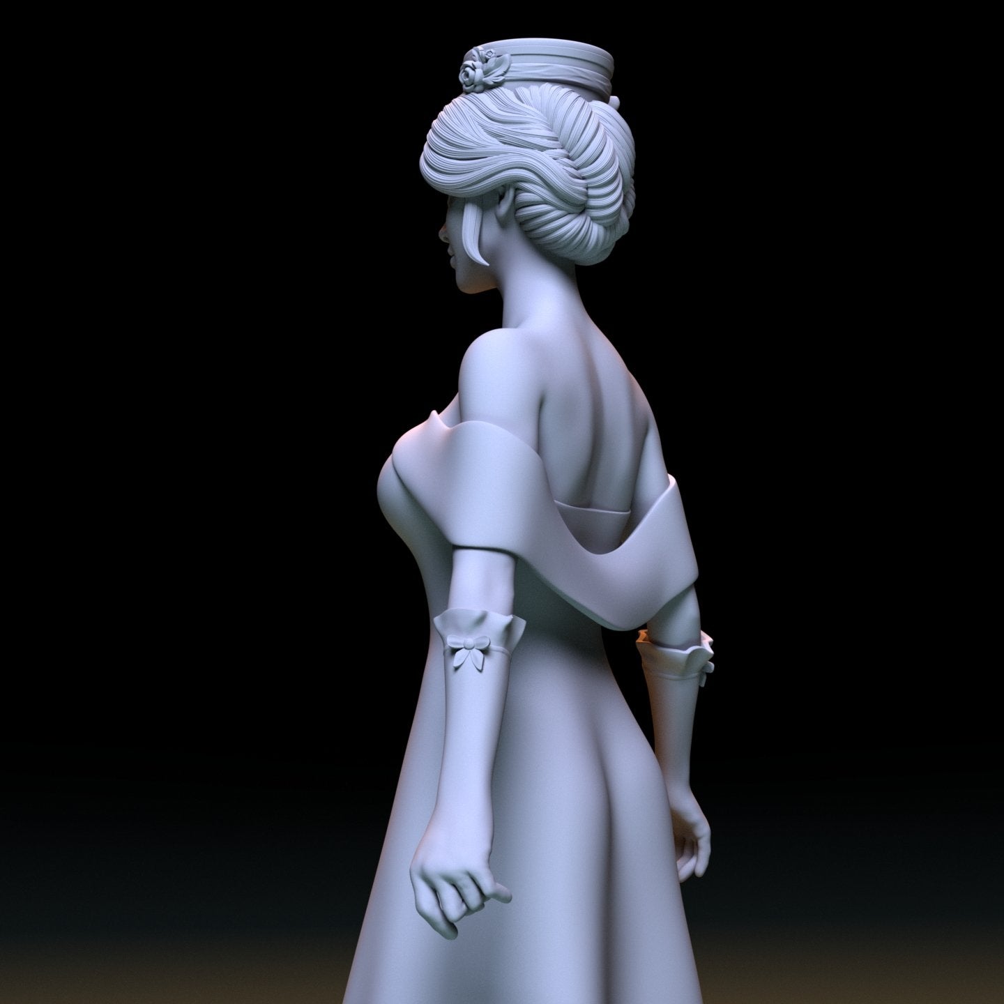 French lady 3D Printed Figurine Scaled Models