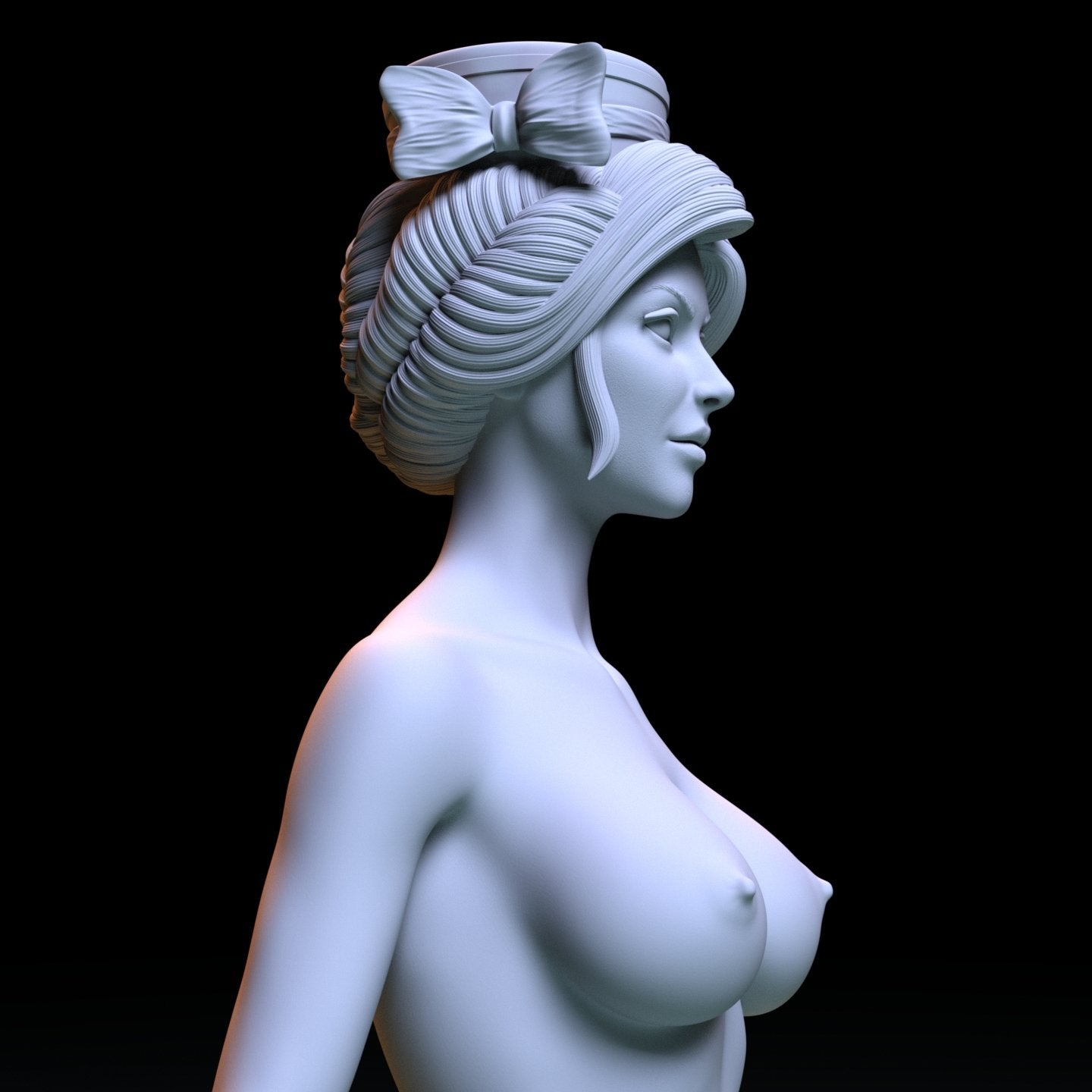 NSFW Resin Miniature French lady NSFW 3D Printed Figurine Fanart Unpainted Miniature