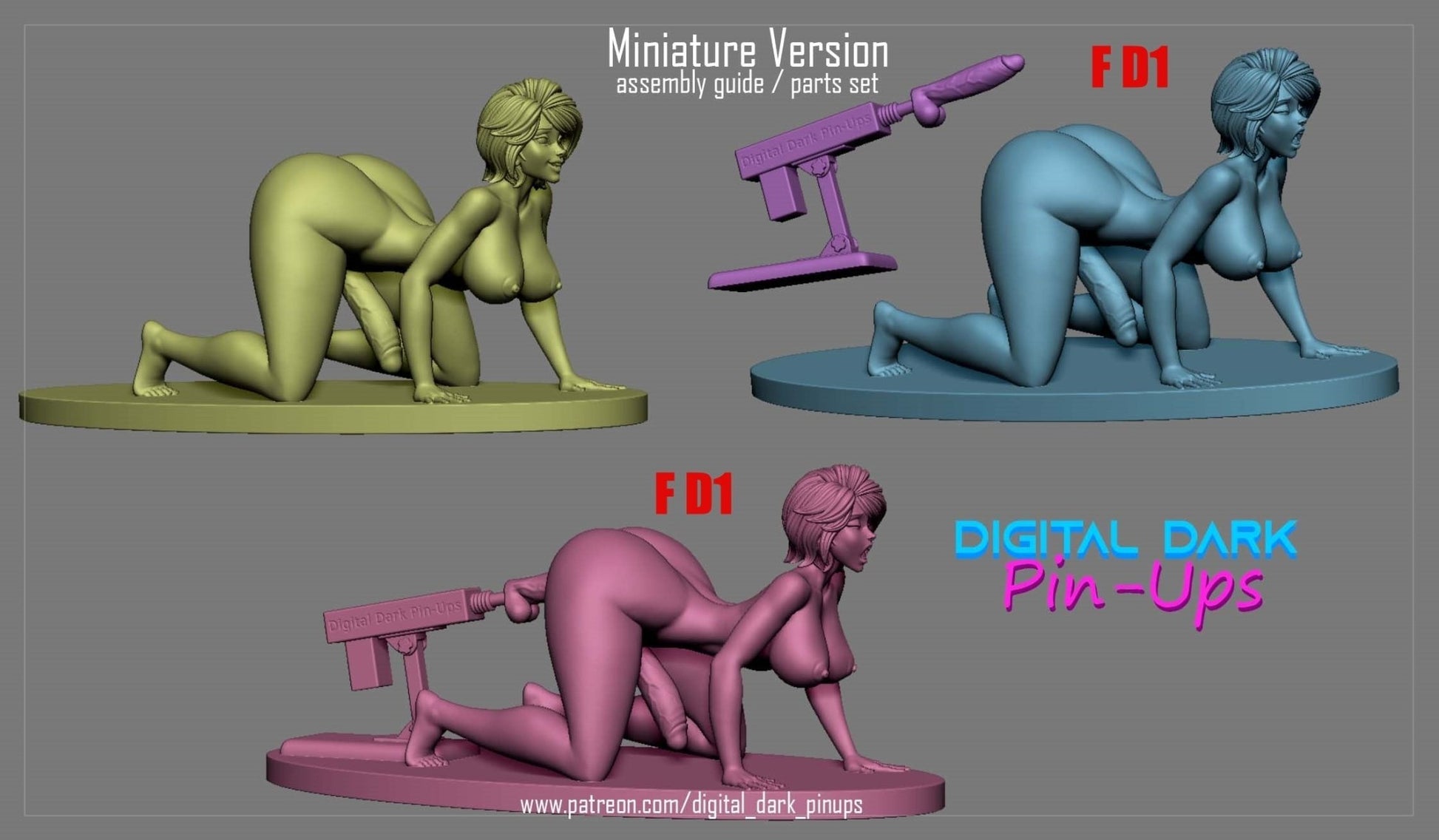 FUTA AUNT CASS 3D Printed NSFW Miniature Collectable FunArt by Digital Dark Pin-Ups