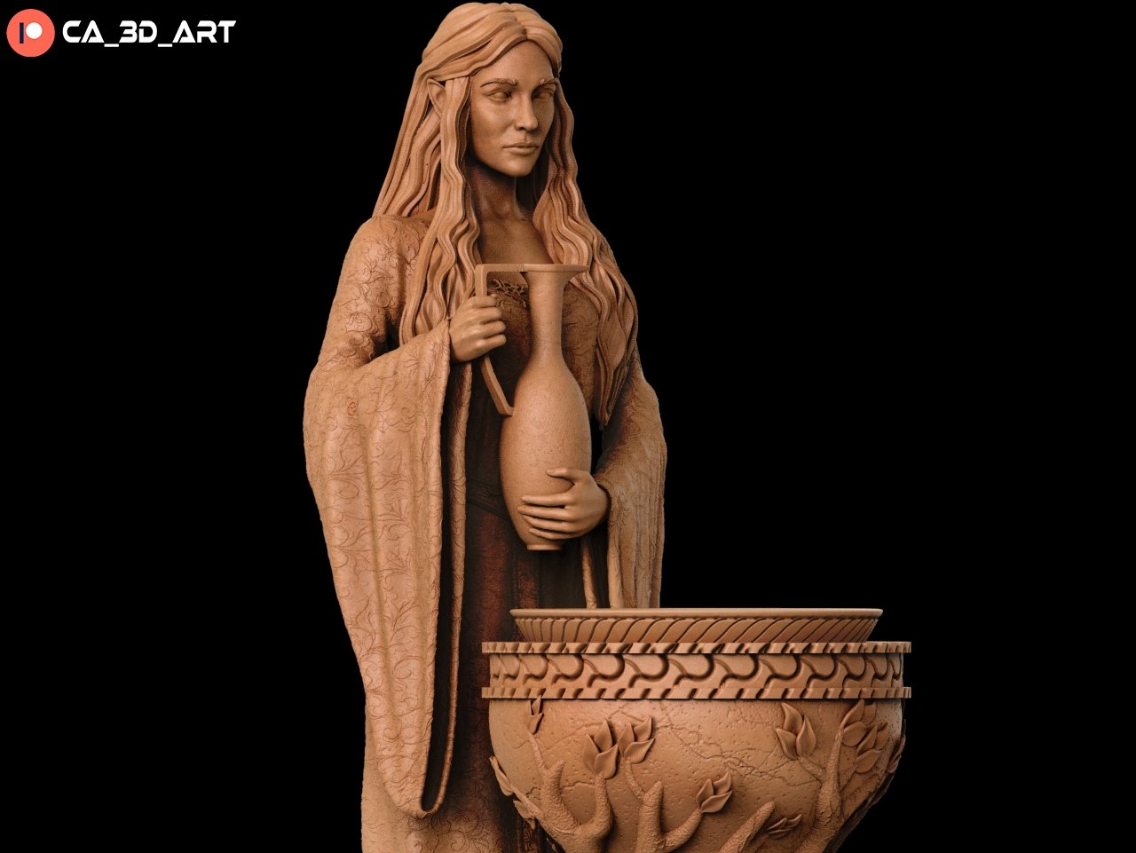Galadriel Classic 3D Printed figurine Fanart by ca_3d_art