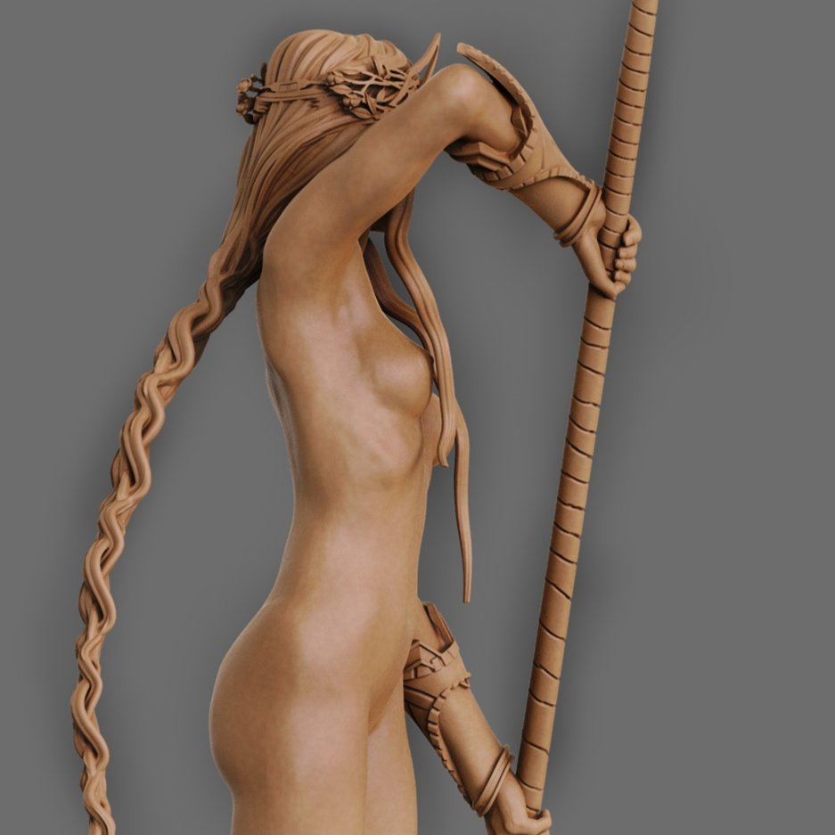 Galadriel Warrior NSFW 3D Printed figurine Fanart by ca_3d_art