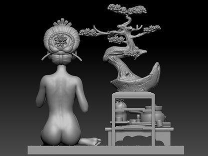 NSFW Resin Miniature Geisha 2 NSFW 3D Printed Miniature Fanart Unpainted