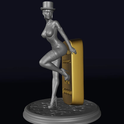 NSFW Resin Miniature Gold Bar Girl