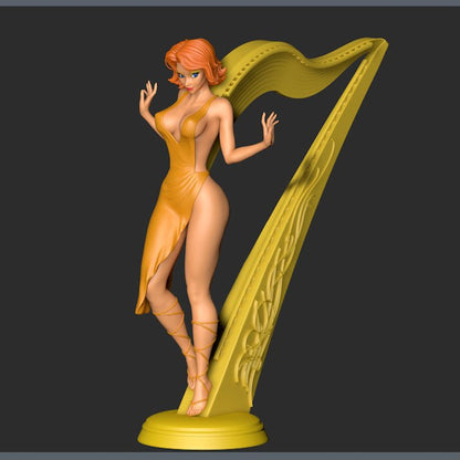 Golden Harp 3D Printed Miniature FunArt by EXCLUSIVE 3D PRINTS Scale Models Unpainted