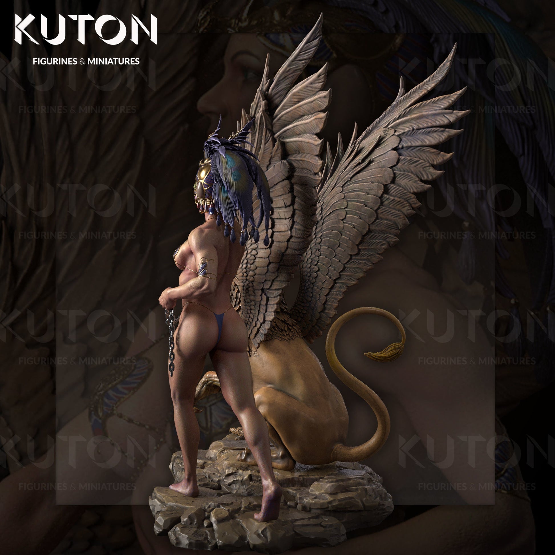Gryphon 3d printed Resin Figure Model Kit miniatures collectibles UNPAINTED Fun Art by KUTON FIGURINES