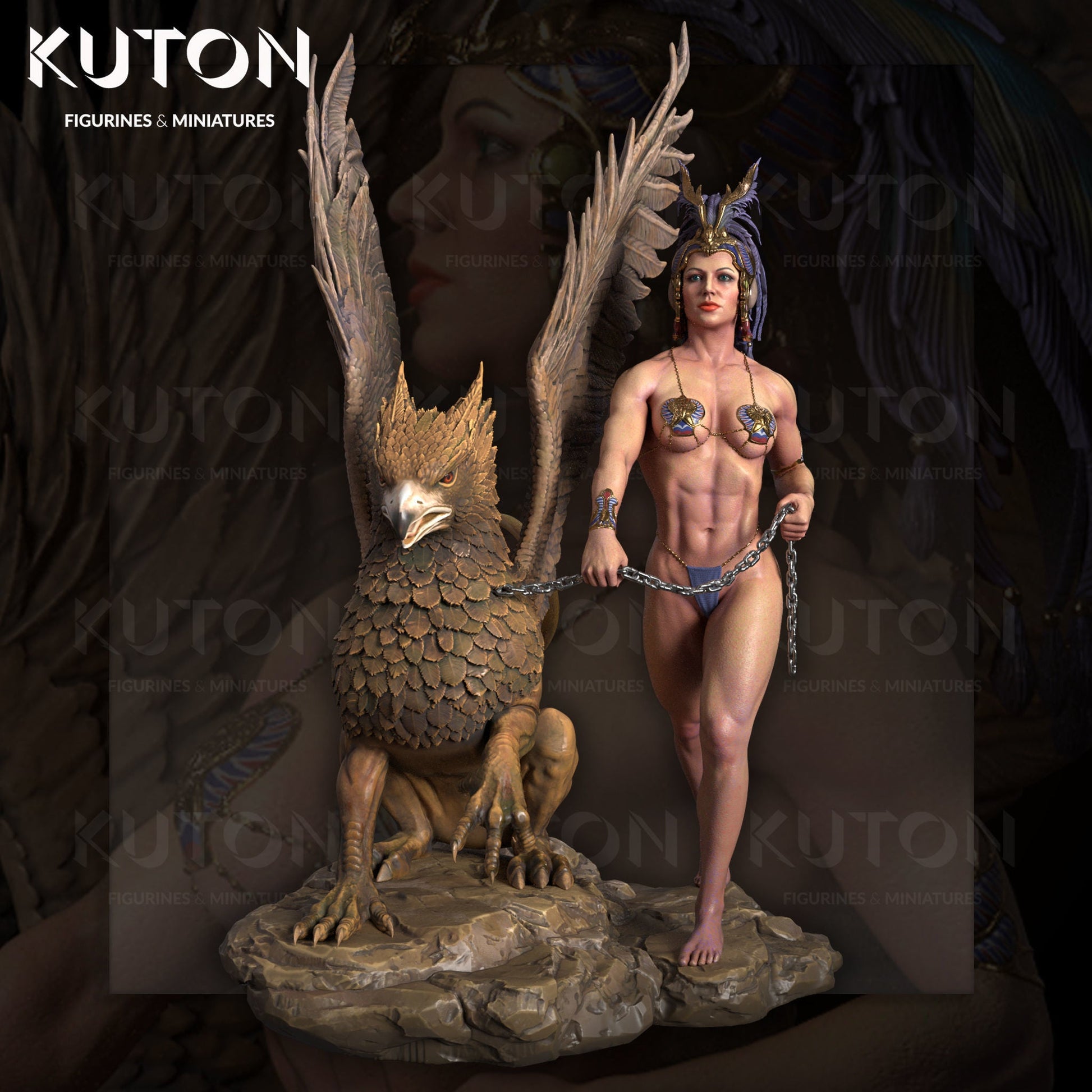 Gryphon 3d printed Resin Figure Model Kit miniatures collectibles UNPAINTED Fun Art by KUTON FIGURINES