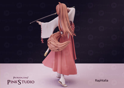 Hakama Raphtalia 3D Printed Anime Miniature Fanart by Pink Studio
