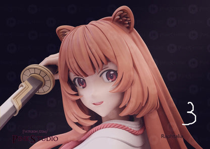 Hakama Raphtalia NSFW 3D Printed Anime Figurine Fanart by Pink Studio