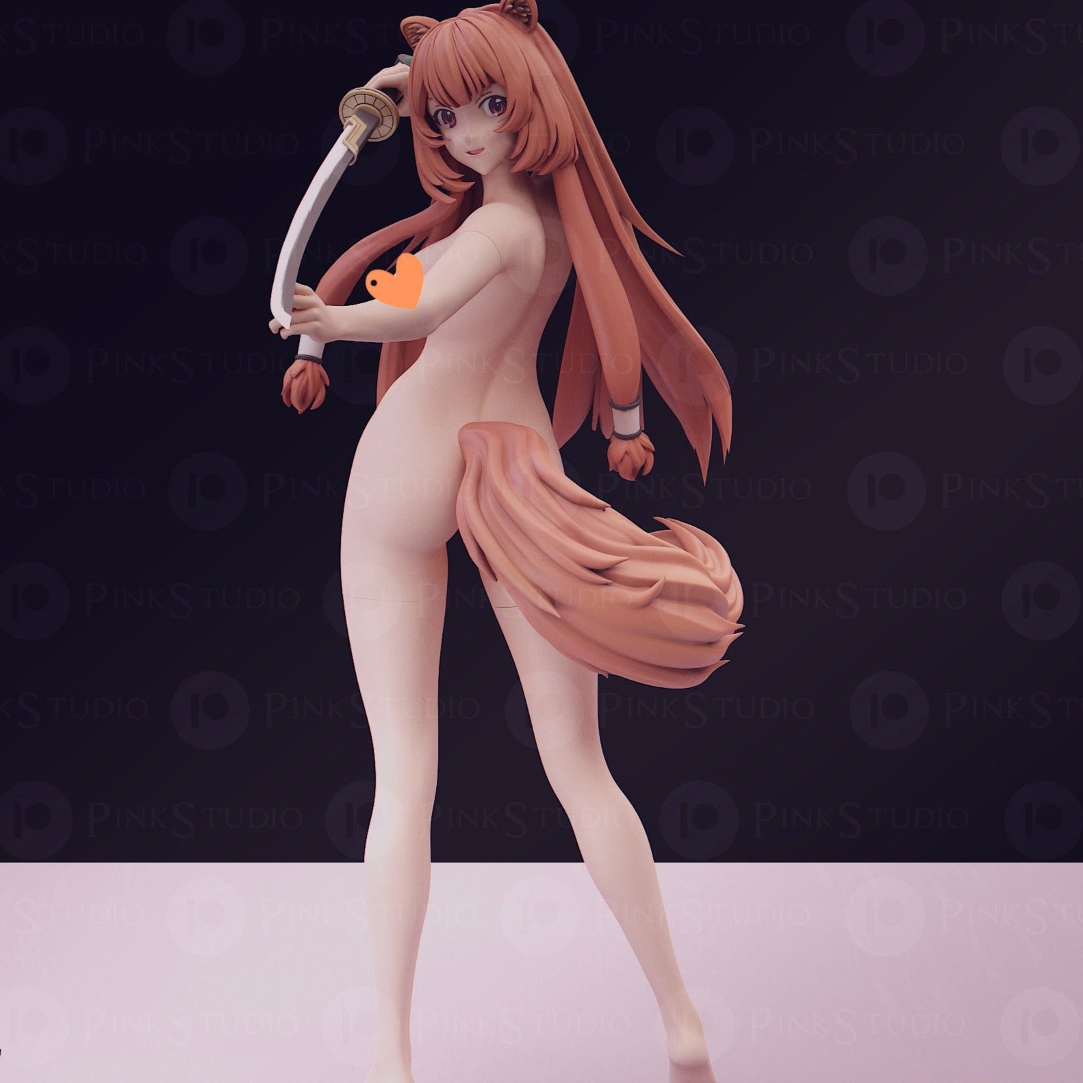 Hakama Raphtalia NSFW 3D Printed Anime Figurine Fanart by Pink Studio