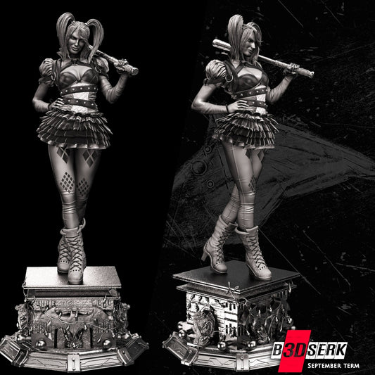 Harley Quinn 3D Printed Figurine FunArt | Diorama by B3DSERK UNPAINTED GARAGE KIT