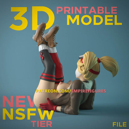 Harley Quinn Batman | NSFW 3D Printed | Fun Art | Unpainted | Figurine