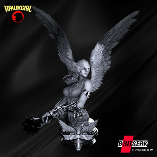 HawkGirl BUST 3D Printed Figurine FunArt | Diorama by B3DSERK UNPAINTED GARAGE KIT