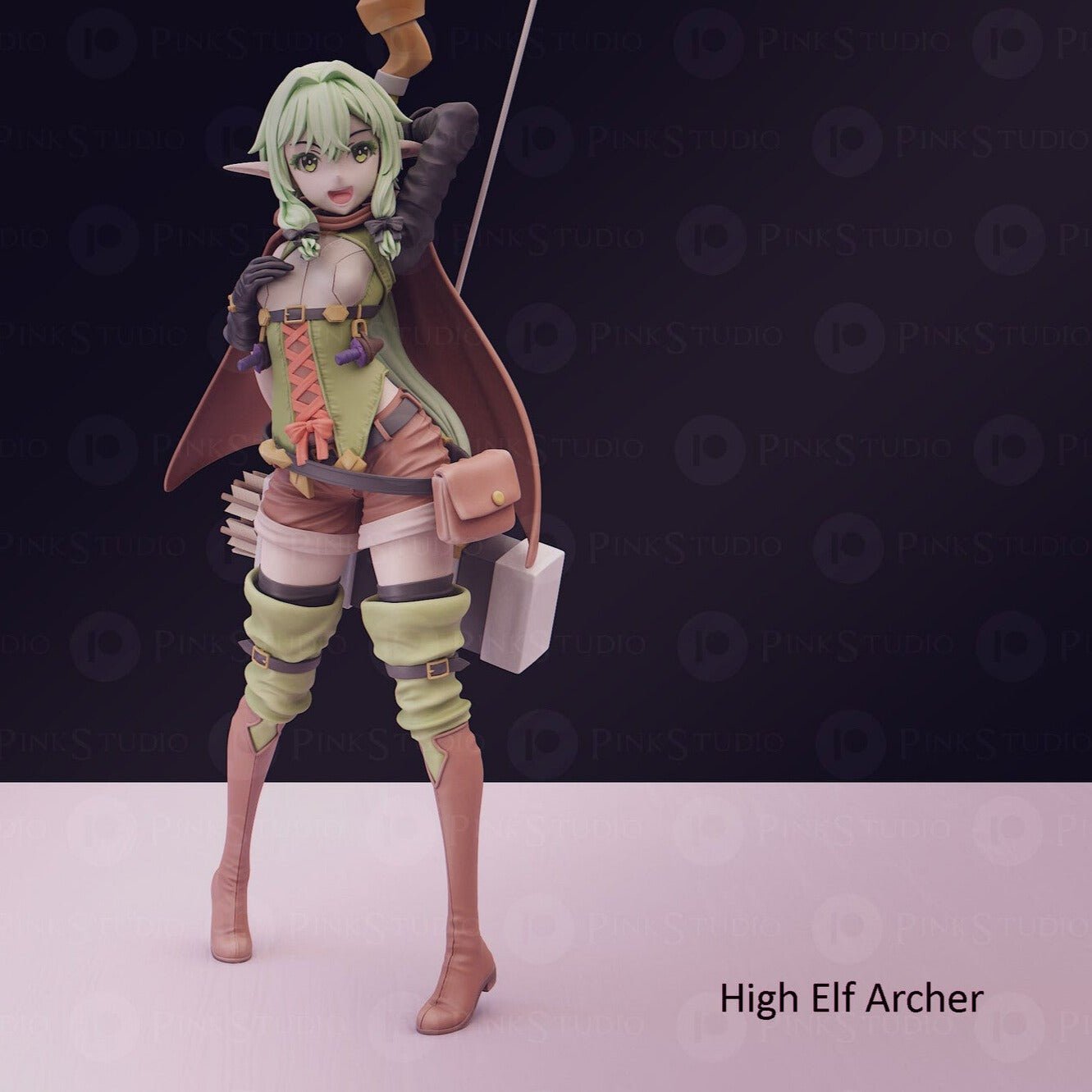 High Elf Archer 3D Printed Anime Miniature Fanart by Pink Studio