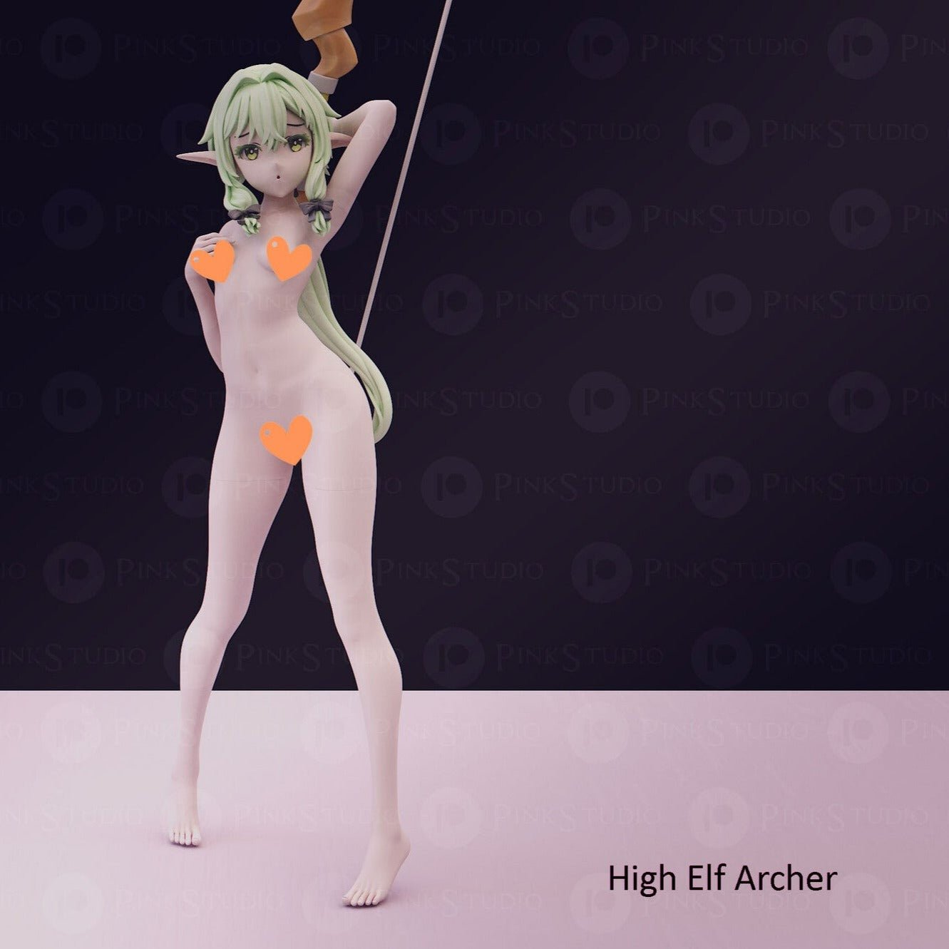 High Elf Archer NSFW 3D Printed Anime Figurine Fanart by Pink Studio