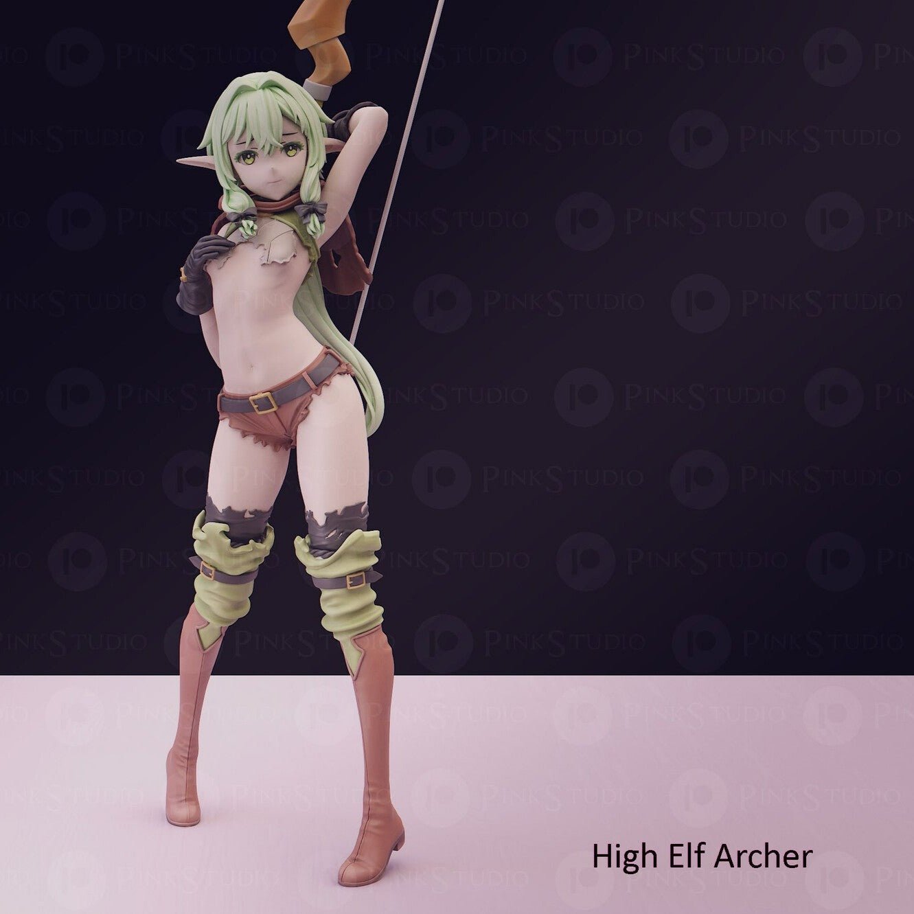 High Elf Archer NSFW 3D Printed Anime Figurine Fanart by Pink Studio