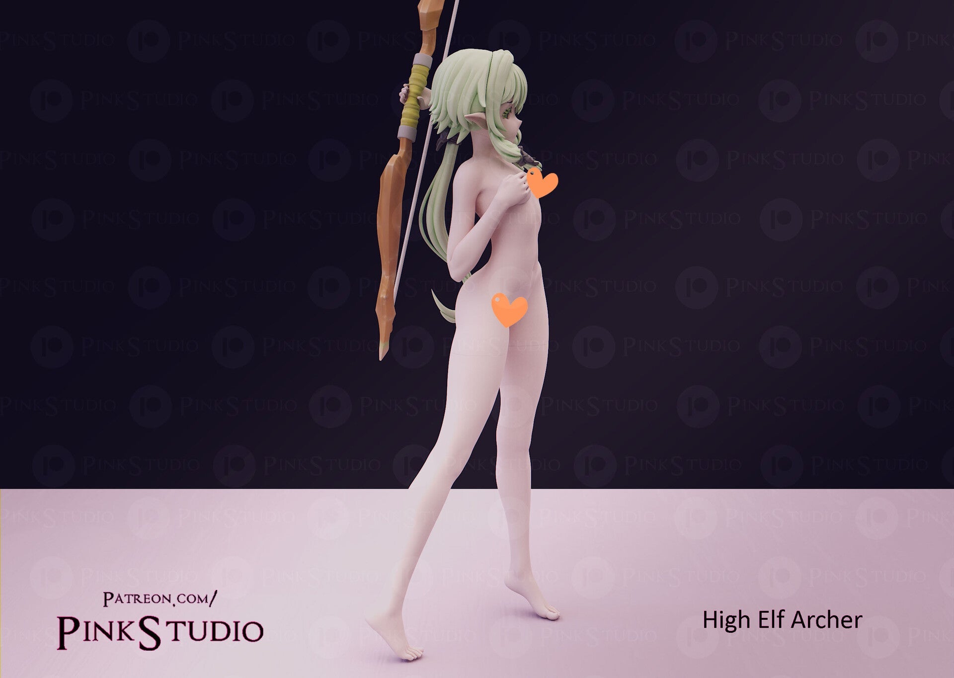 High Elf Archer NSFW 3D Printed Anime Figurine Fanart by Pink Studio