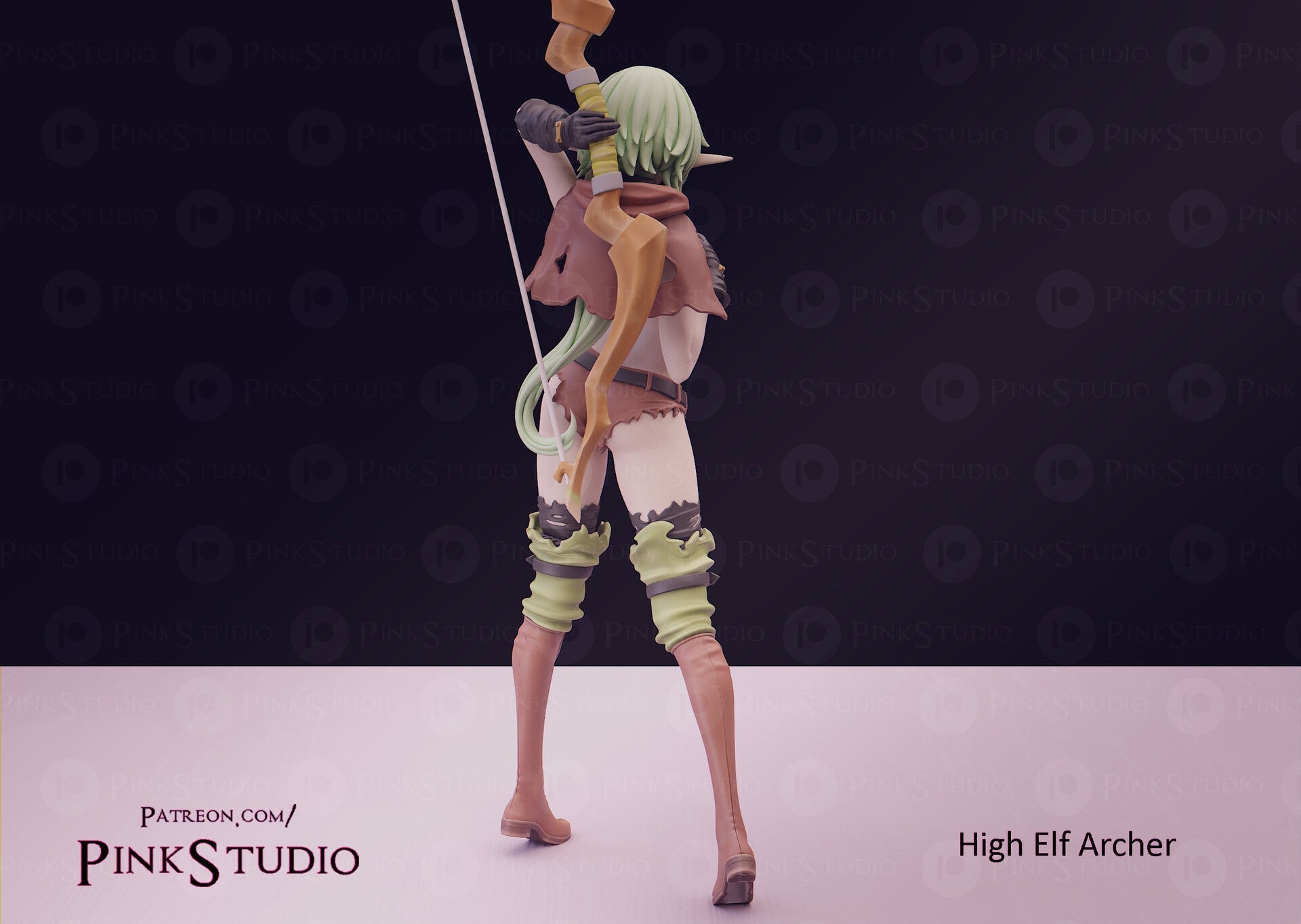 High Elf Archer NSFW 3D Printed Anime Figurine Fanart by Pink Studio