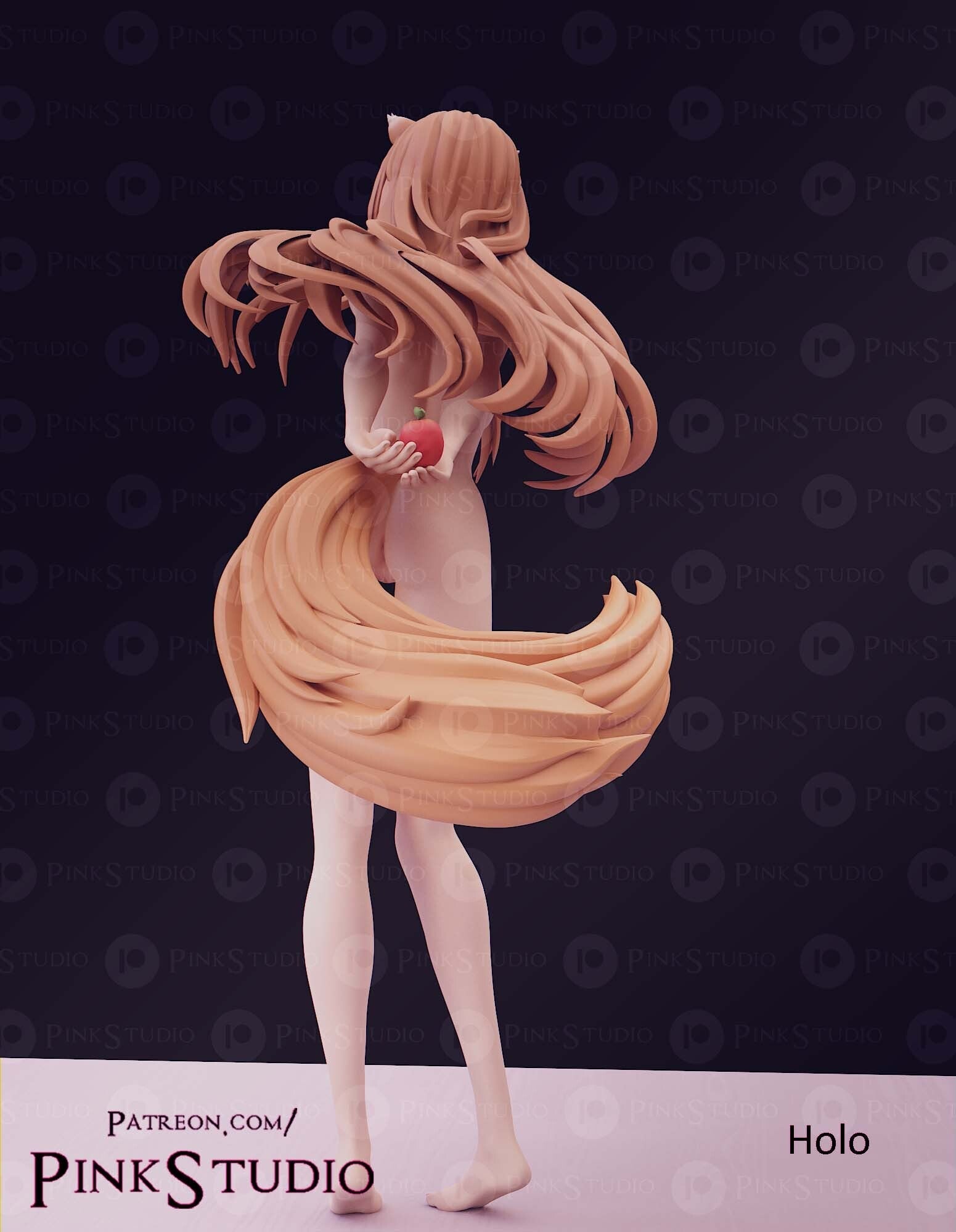 Holo NSFW Firure 3D Printed Fanart DIY Garage Kit , Unpainted , NSFW Figurine , Nude Figurine , Sexy Miniature , Bondage figure , Naked Waifu , Adult Figurine , Anime Figure