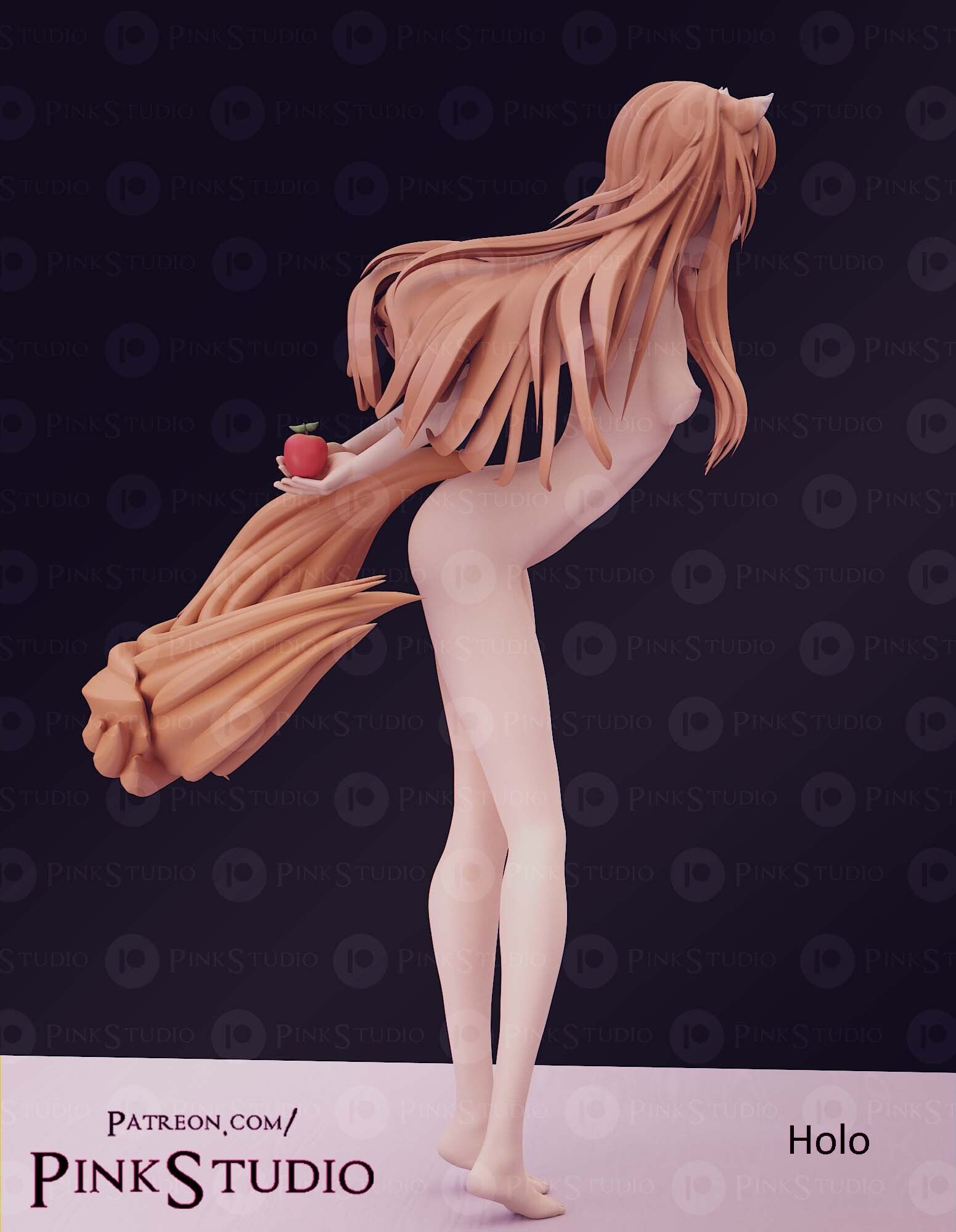 Holo NSFW Firure 3D Printed Fanart DIY Garage Kit , Unpainted , NSFW Figurine , Nude Figurine , Sexy Miniature , Bondage figure , Naked Waifu , Adult Figurine , Anime Figure