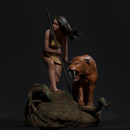 Indian Warrior Woman 3D Printed Miniature FunArt by ca_3d_art Statues & Figurines & Collectible Unpainted