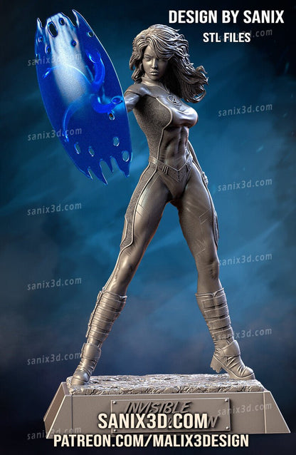 Invisible Woman 3D Printed Resin Figure Model Kit FunArt | Diorama by SANIX3D UNPAINTED GARAGE KIT