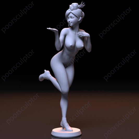 NSFW Resin Miniature Japanese Air Hostess NSFW 3D Printed Figurine Fanart Unpainted Miniature