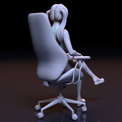 Japanese secretary girl 3D Printed Figurine Miniature