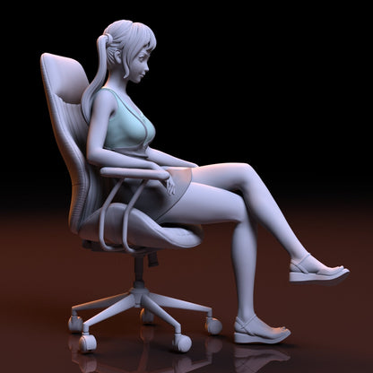 Japanese secretary girl 3D Printed Figurine Miniature