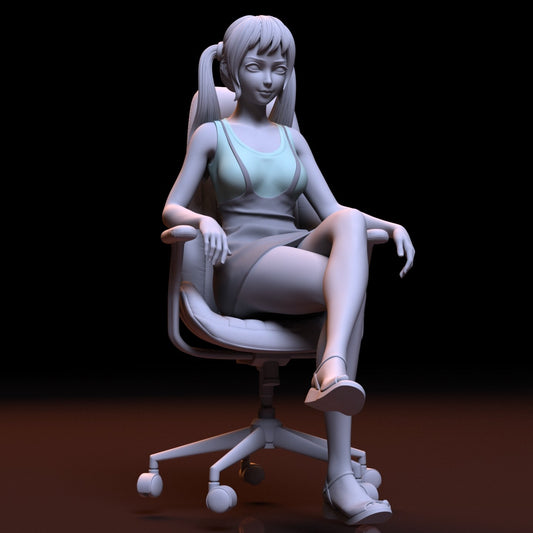 Japanese secretary girl 3D Printed Figurine Miniature