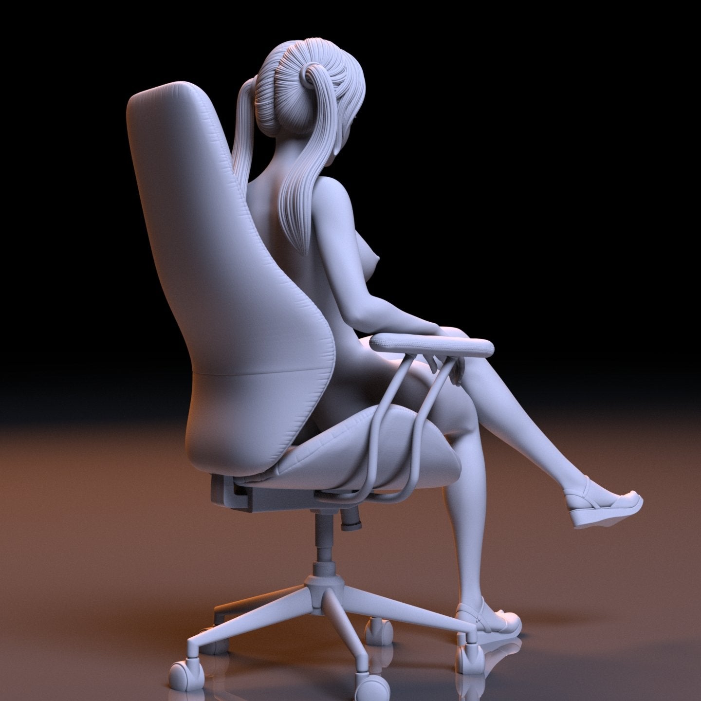 NSFW Resin Miniature Japanese secretary girl NSFW 3D Printed Figurine Fanart Unpainted Miniature