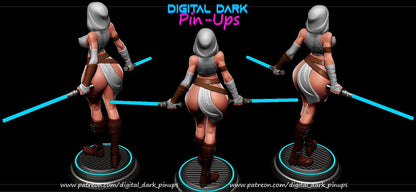 Jedi Girl 3D Printed Miniature FunArt by Digital Dark Pin-Ups