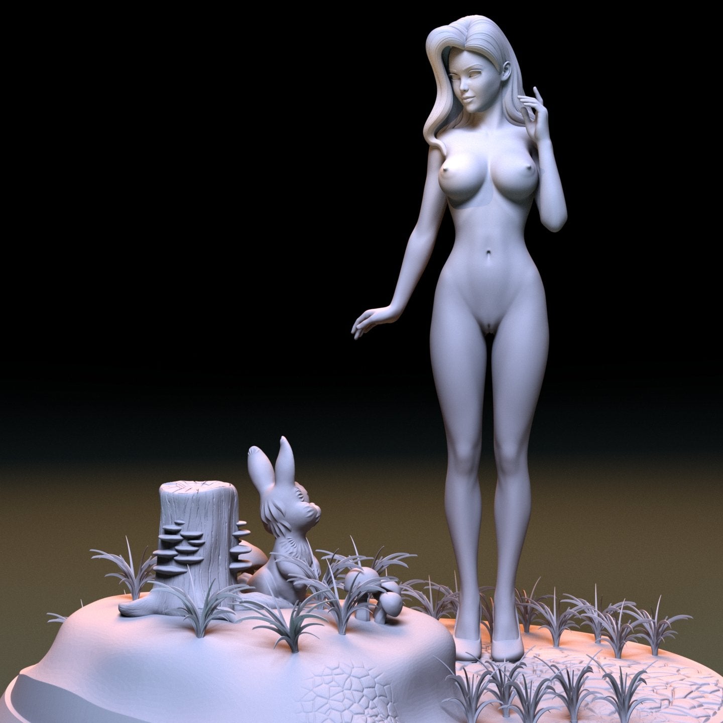 NSFW Resin Miniature JESSICA RABBIT NSFW 3D Printed Miniature Fanart Unpainted