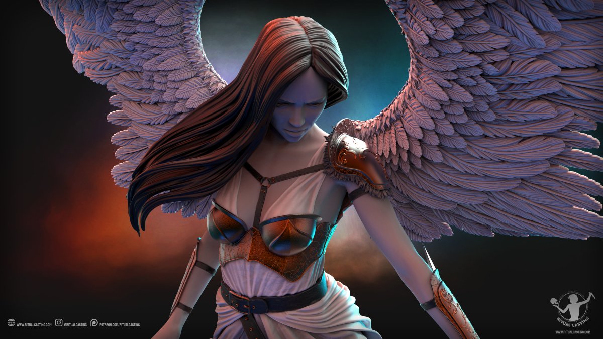Judgement Angelic Mary Diorama 3D Printed Miniature Fanart by Ritual Casting