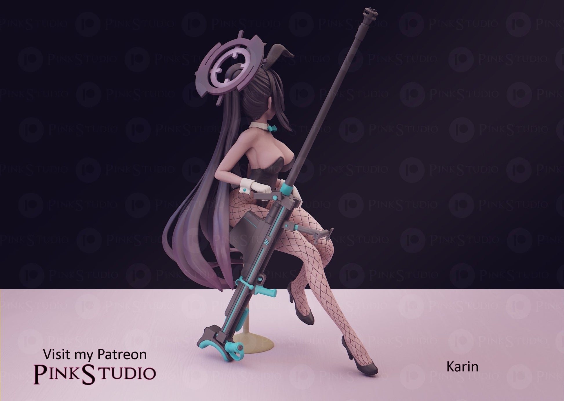 Karin 3D Printed Anime Miniature Fanart by Pink Studio