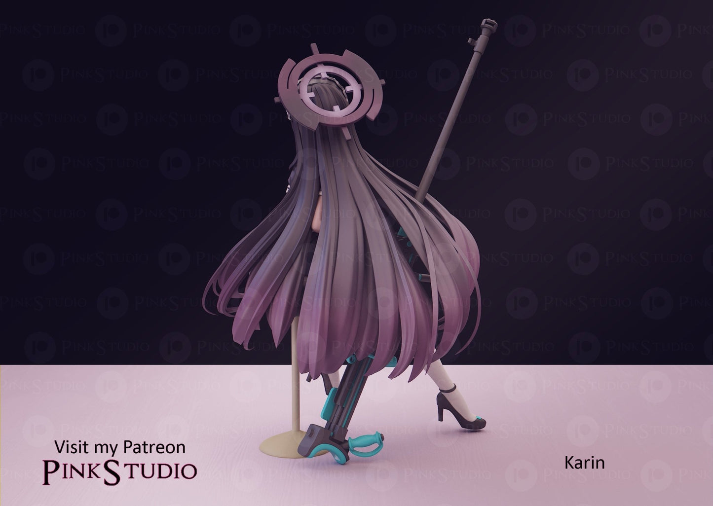 Karin 3D Printed Anime Miniature Fanart by Pink Studio