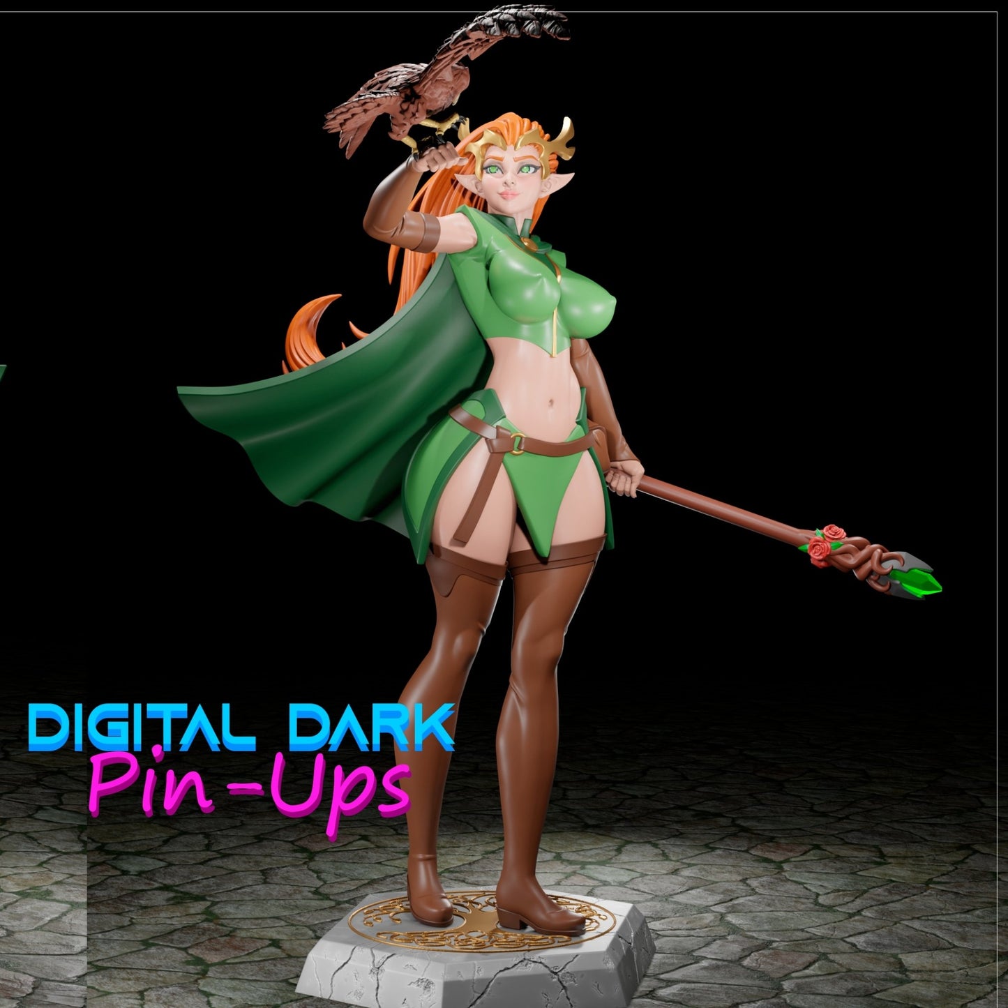 Keyleth 3D Printed Figurine FunArt by Digital Dark Pin-Ups Statues & Miniatures