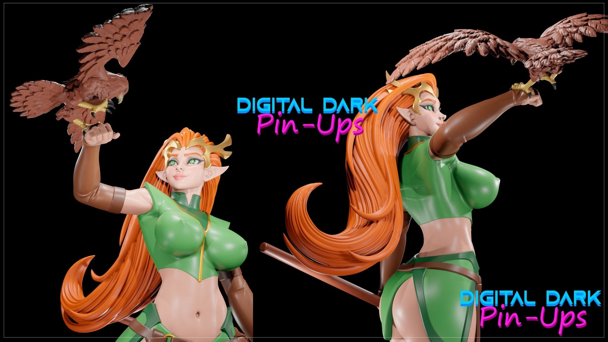 Keyleth 3D Printed Figurine FunArt by Digital Dark Pin-Ups Statues & Miniatures