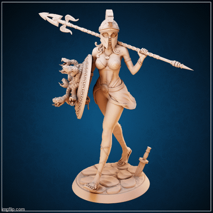 Kickstarter Athena Warrior pose 1 – SFW 3D Printed – Fanart – Unpainted